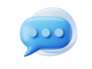 Blue Speech Bubble with Three Dots chat bubble message