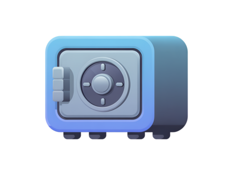 Blue Stylized Safe Icon security protection