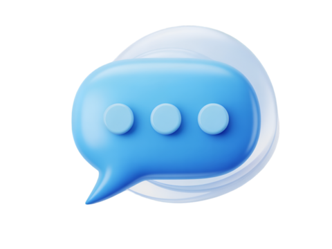 Blue Speech Bubble with Three Dots chat bubble message