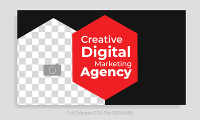 Modern YouTube video thumbnail or social media web banner and YouTube thumbnail design template