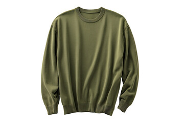 Olive green crew neck sweatshirt, draped