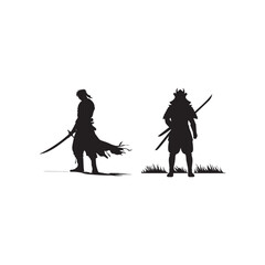 Obraz premium A black silhouette of a pirate standing with his back to the viewer he is wearing a long coat