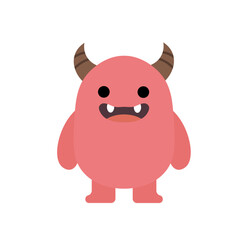 Cute monster on white background

