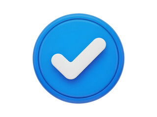 Blue Circle with White Check Mark tick confirm
