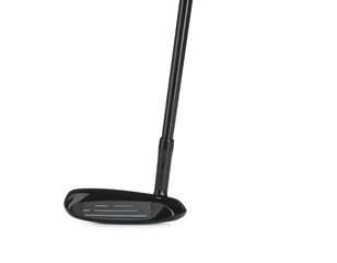 Close-up of a black golf putter