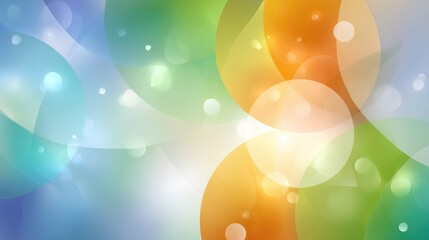 Abstract graphic with overlapping translucent circles in pastel colors, featuring light bokeh effects