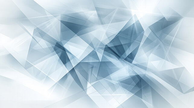 Abstract geometric design with light blue and gray overlapping triangles