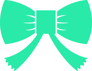 Bow icon, colorful vector of ribbon and decorative bow group in flat style, gift wrap accessory festive knot silhouette and outline fashion element isolated on transparent.