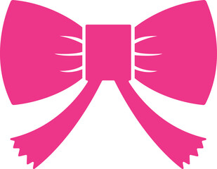 Bow icon, colorful vector of ribbon and decorative bow group in flat style, gift wrap accessory festive knot silhouette and outline fashion element isolated on transparent.