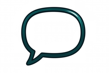 Glossy speech bubble on a transparent background, ideal for representing communication, discussions, and online conversations