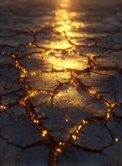 A mesmerizing view showcases a vibrant, glowing fissure, revealing a captivating display of molten rock, radiating intense heat and light, creating an awe-inspiring visual spectacle.