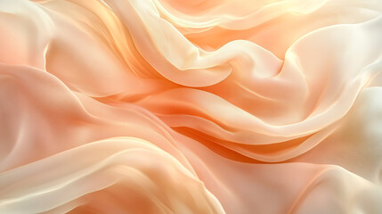 Obraz premium Soft, flowing peach-toned fabric drapes elegantly