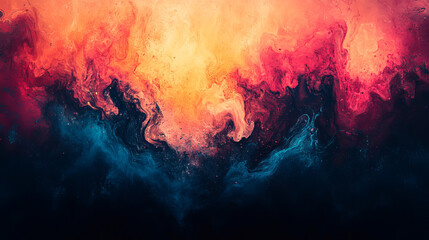 Abstract painting of swirling colors