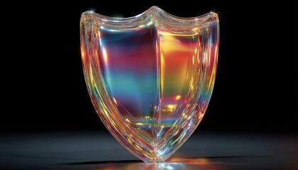 Shimmering, iridescent shield