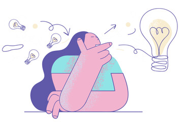 Creativity, genius, new idea concept