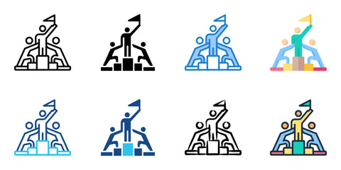 Inclusive Leadership icon set multiple style collection 
