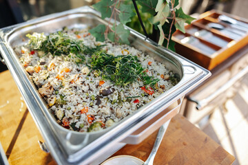  Vegetable Rice Pilaf in Buffet Tray