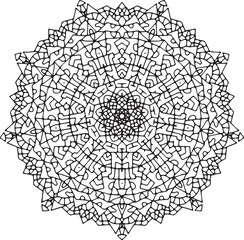 mandala line black for drawing and coloring book