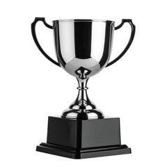 Trophy on Pedestal with Subtle Shadow, Side Profile, Isolated PNG