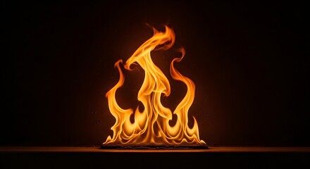 Fototapeta premium Dynamic flame pattern against dark background