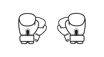 Two Boxing Gloves Illustration Fighting Sport Training and Fitness Equipment
