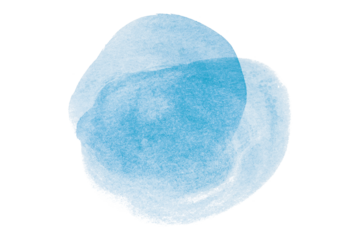 Light blue circle pattern watercolor, isolated on transparent background.