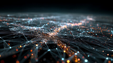 Futuristic network connection abstract concept digital technology background visualization design