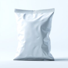 Blank white plastic food pouch
