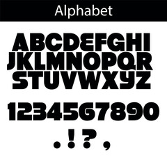 alphabet, font alphabet, letters, numbers, punctuation, punctuation marks, vector