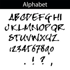 alphabet, font alphabet, letters, numbers, punctuation, punctuation marks, vector