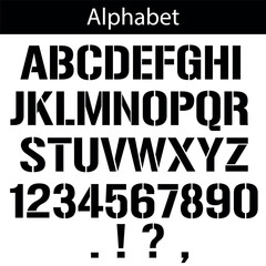 alphabet, font alphabet, letters, numbers, punctuation, punctuation marks, vector