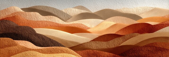 Layered, textured hills in warm earth tones