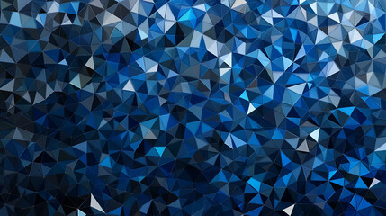 Abstract geometric pattern of interlocking triangles in deep blues and grays