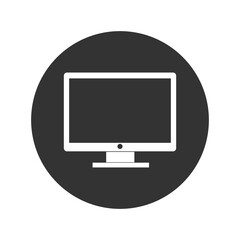 Computer monitor or modern TV icon isolated on transparent background