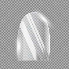 Arch glass panel, transparent glossy crystal arch element for modern digital design decoration layouts and creative abstract background illustration
