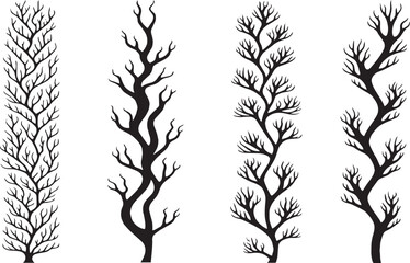 Grunge Tree Abstract Modern Organic Design Elements in Matisse Style vector design on  transparent background