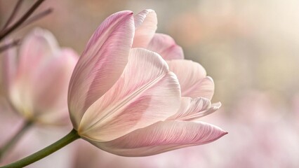 Fototapeta premium Romantic pastel tulip in macro view.
