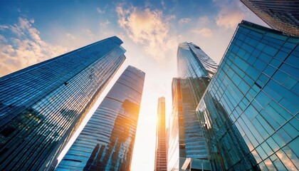 Fototapeta premium Economics and Finance Concept Modern Office Architecture in the Banking Sector