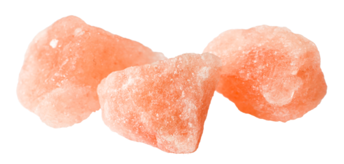 Himalayan Pink Salt isolated on white background.