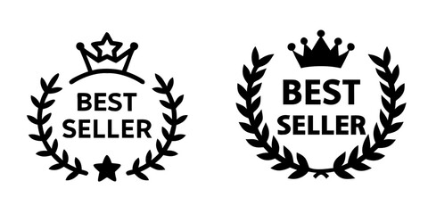 Best seller laurel wreath emblem with crown and stars for achievement and success


