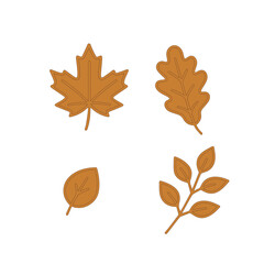Autumn Day Leaves — Minimal Gold/Brown Leaf & Branch Vector (Clean)