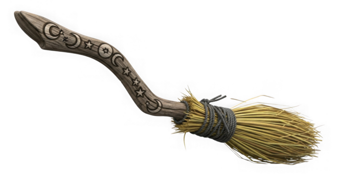 Enchanted Witchs Broom 3d Render