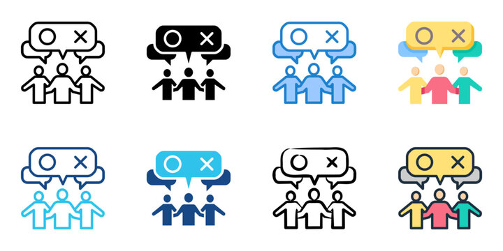Inclusive Decision Making icon set multiple style collection 
