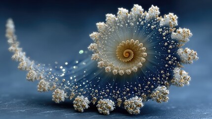 Spiral seashell-like, intricate design