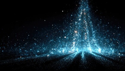 Abstract light, blue,  particles,  dark background