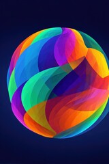 Colorful abstract sphere design, dark background, digital art, website header