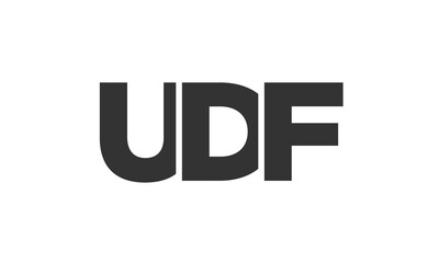 UDF logo design template with strong and modern bold text. Initial based vector logotype featuring simple and minimal typography. Trendy company identity.