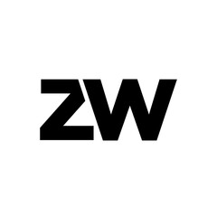 Letter Z and W, ZW logo design template. Minimal monogram initial based logotype.