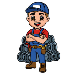 vector illustration of plumber