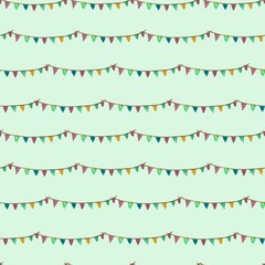 Fototapeta premium Seamless hand-drawn Christmas pattern with festive elements: snowflakes, gifts, ornaments, and winter plants. Perfect for wrapping paper, textiles, and holiday decor.